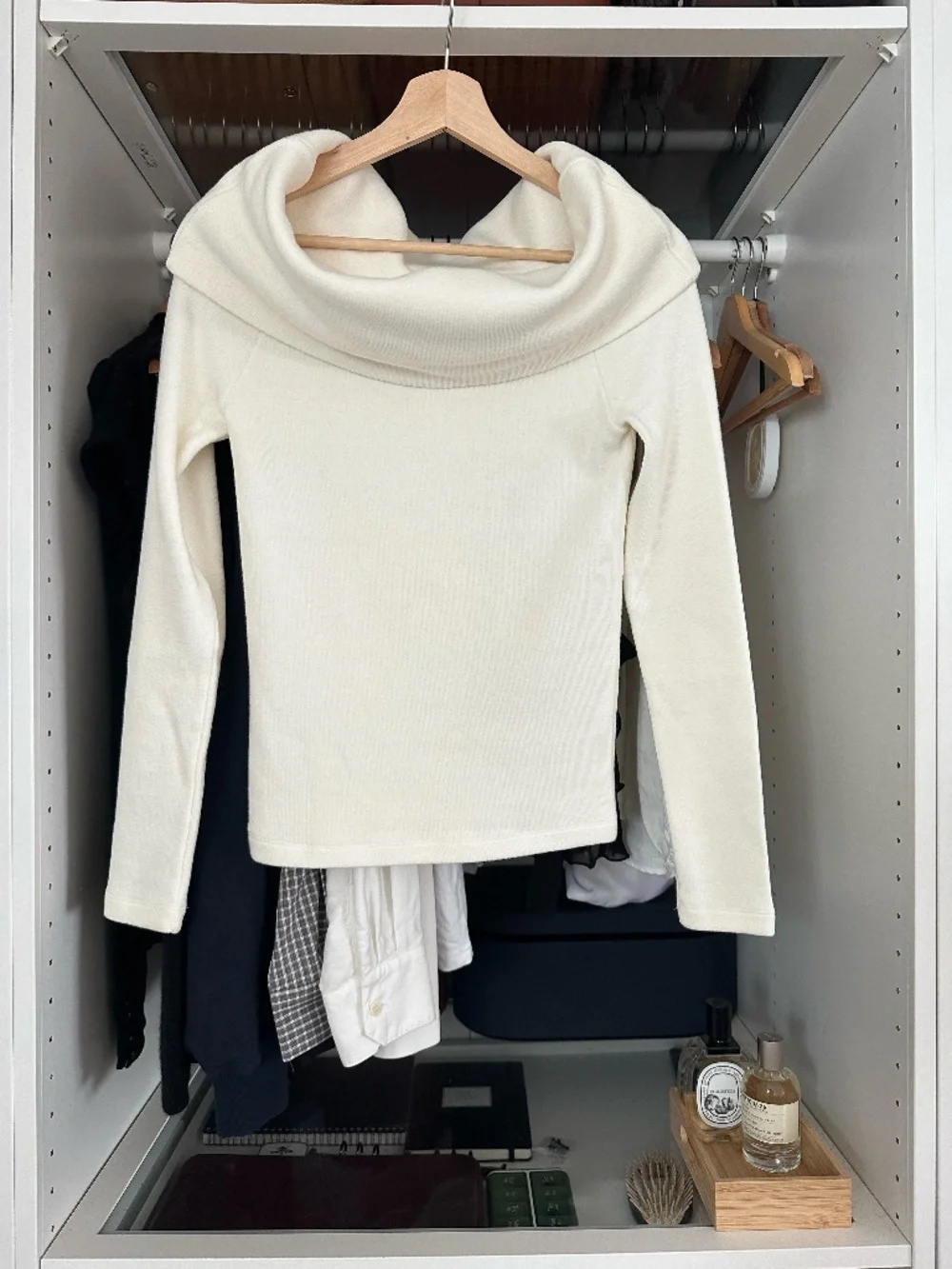 Marcela London cream off-the-shoulder sweater